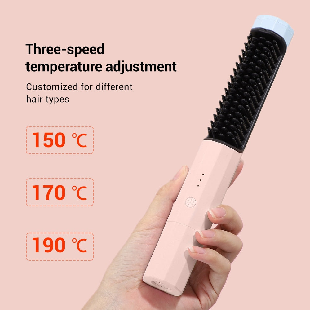 2-in-1 Wireless Hair Curler and Straightener